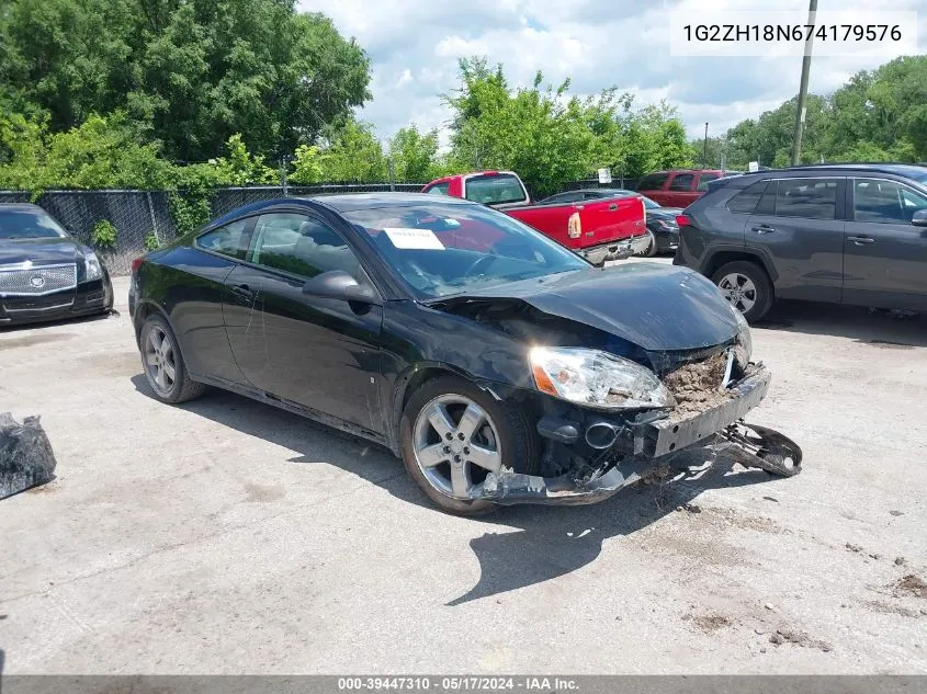 2007 Pontiac G6 Gt VIN: 1G2ZH18N674179576 Lot: 39447310