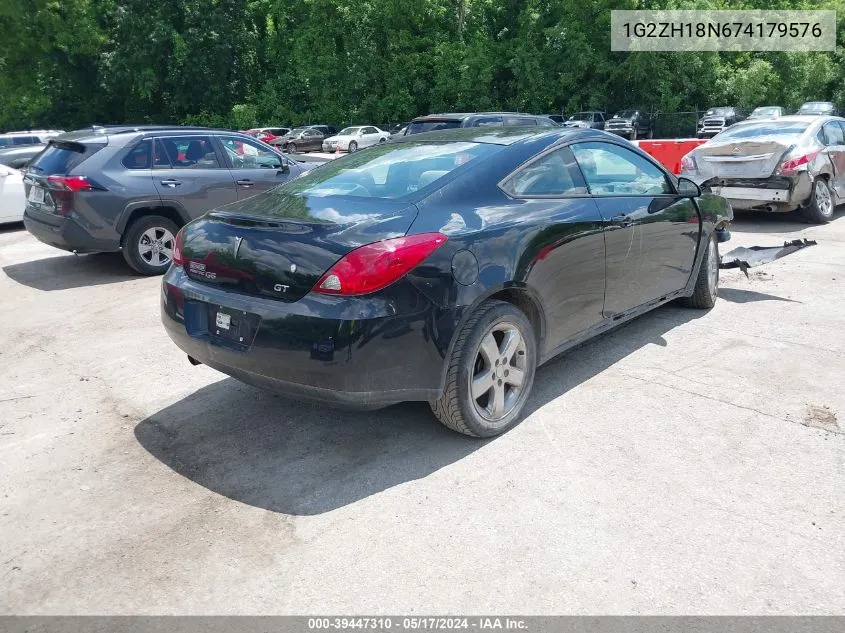 2007 Pontiac G6 Gt VIN: 1G2ZH18N674179576 Lot: 39447310