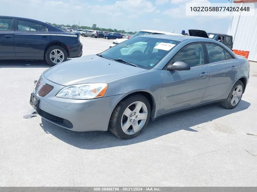 1G2ZG58B774262448 2007 Pontiac G6