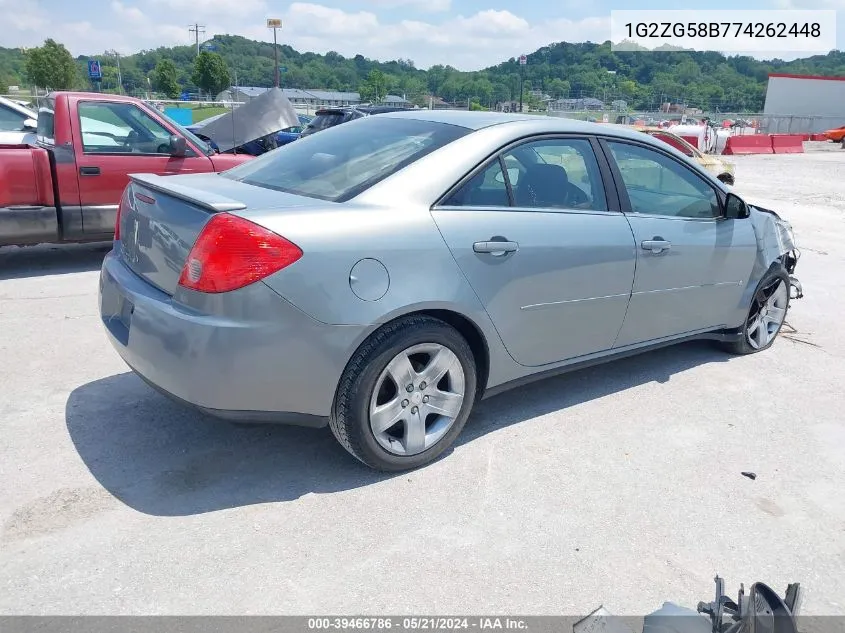 1G2ZG58B774262448 2007 Pontiac G6