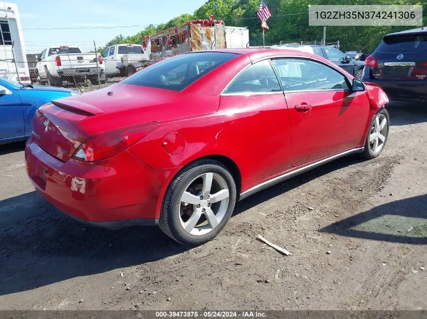 2007 Pontiac G6 Gt VIN: 1G2ZH35N374241306 Lot: 39473875