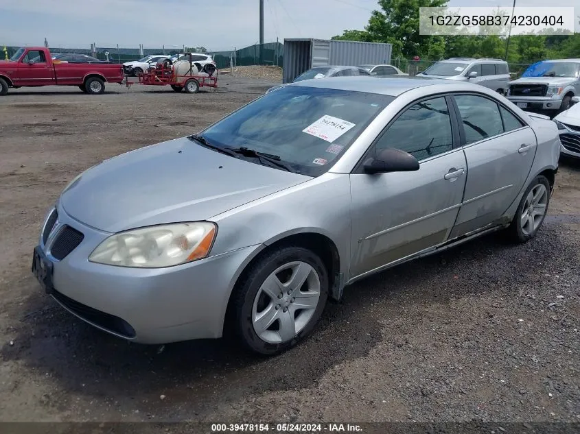 1G2ZG58B374230404 2007 Pontiac G6