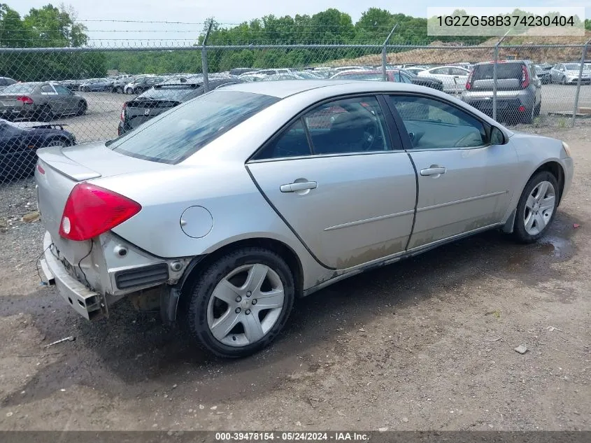 1G2ZG58B374230404 2007 Pontiac G6