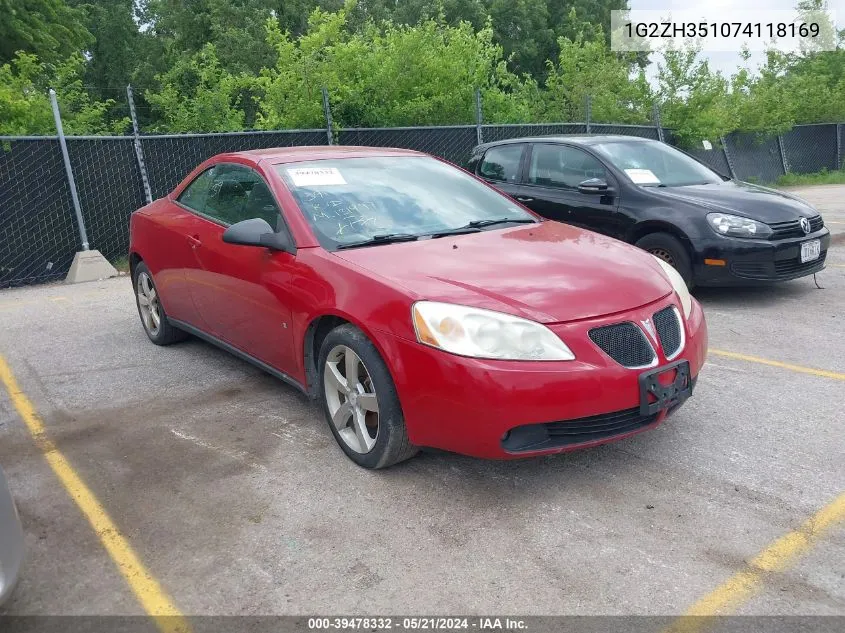 1G2ZH351074118169 2007 Pontiac G6 Gt