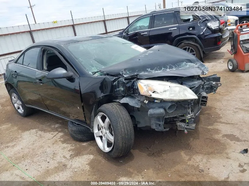 1G2ZG58N374103484 2007 Pontiac G6