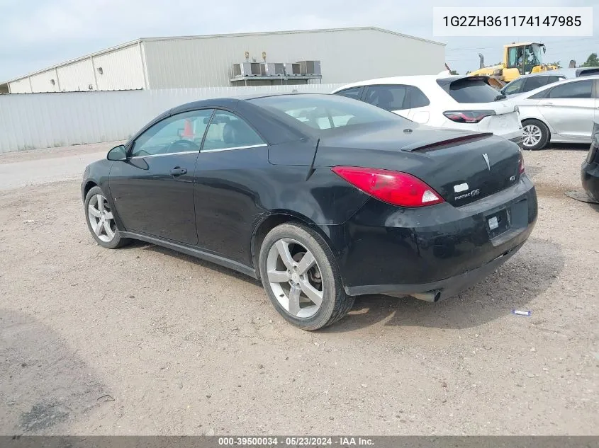 2007 Pontiac G6 Gt VIN: 1G2ZH361174147985 Lot: 39500034