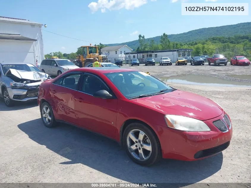 1G2ZH57N474102195 2007 Pontiac G6 Gt