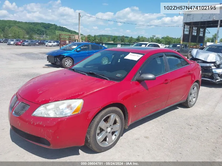 1G2ZH57N474102195 2007 Pontiac G6 Gt