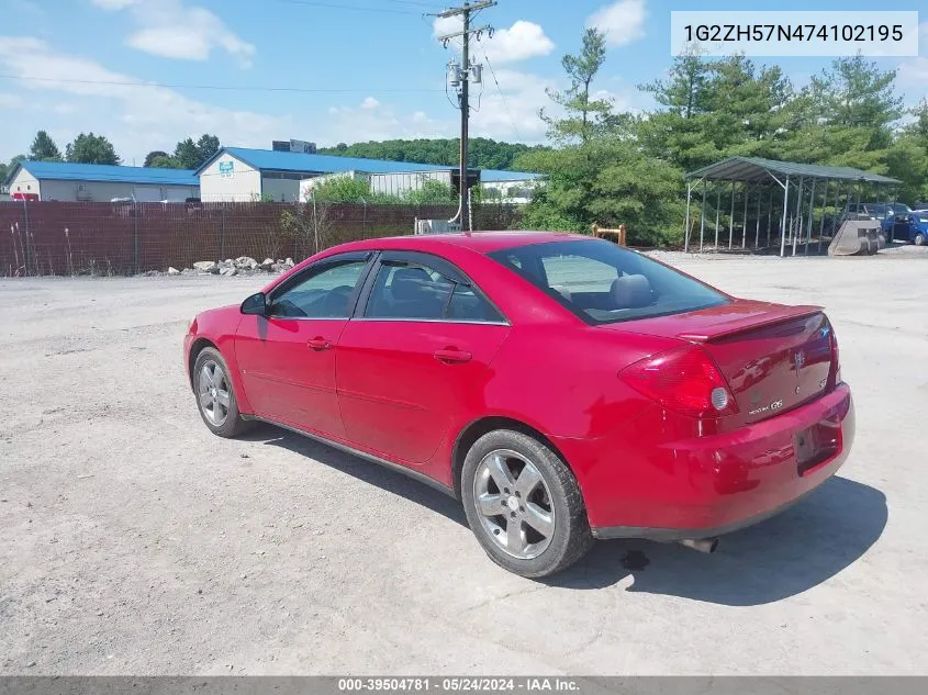 1G2ZH57N474102195 2007 Pontiac G6 Gt