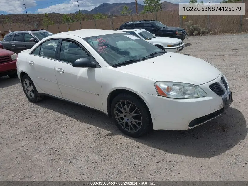 2007 Pontiac G6 VIN: 1G2ZG58N874125979 Lot: 39506459