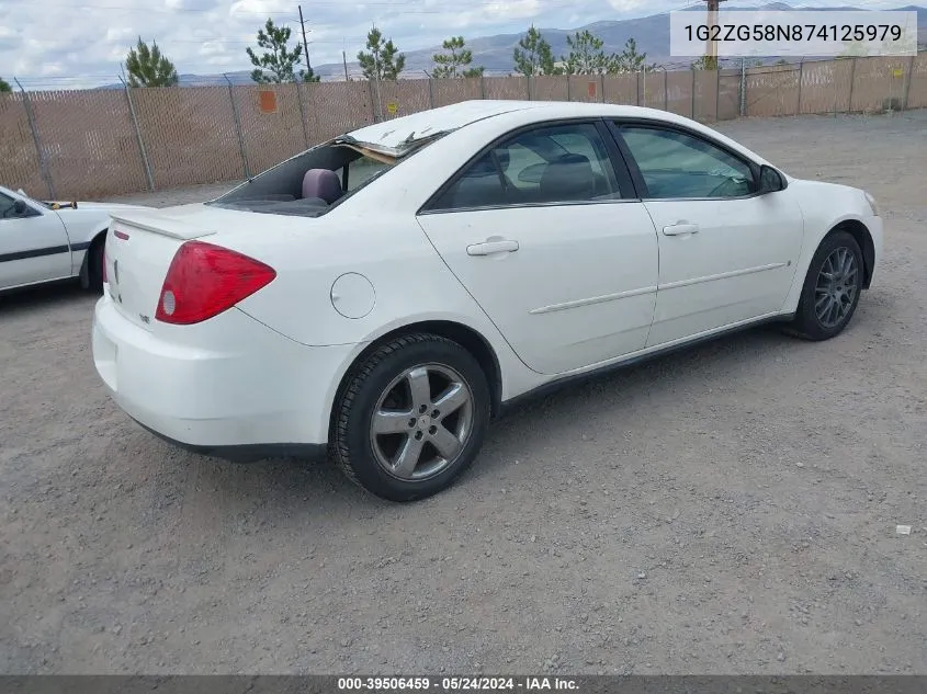 2007 Pontiac G6 VIN: 1G2ZG58N874125979 Lot: 39506459