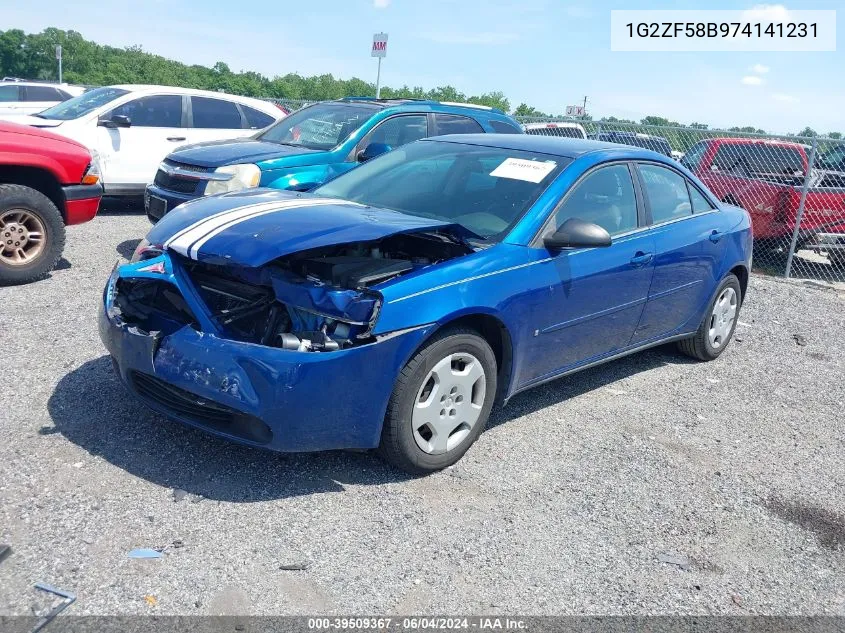 2007 Pontiac G6 Value Leader VIN: 1G2ZF58B974141231 Lot: 39509367