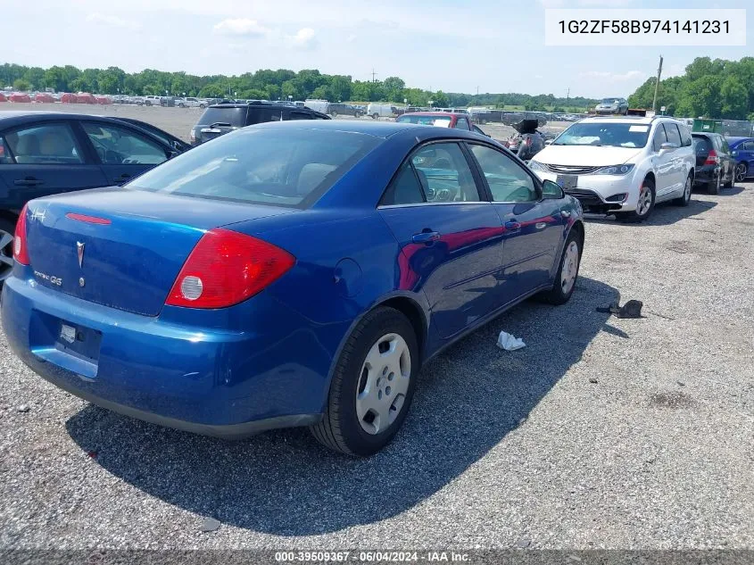 2007 Pontiac G6 Value Leader VIN: 1G2ZF58B974141231 Lot: 39509367