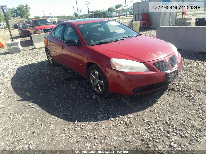 2007 Pontiac G6 Gt VIN: 1G2ZH58N674254848 Lot: 39510889