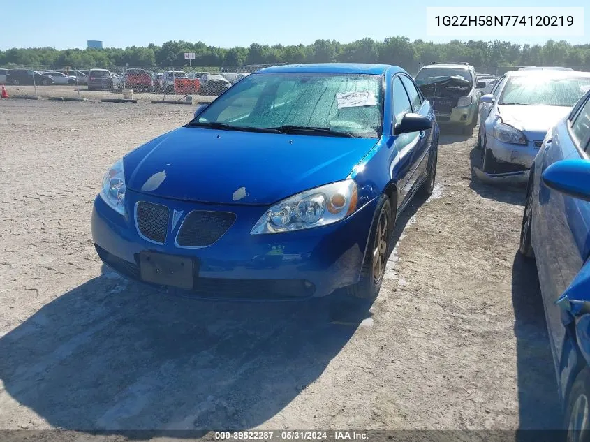 2007 Pontiac G6 Gt VIN: 1G2ZH58N774120219 Lot: 39522287