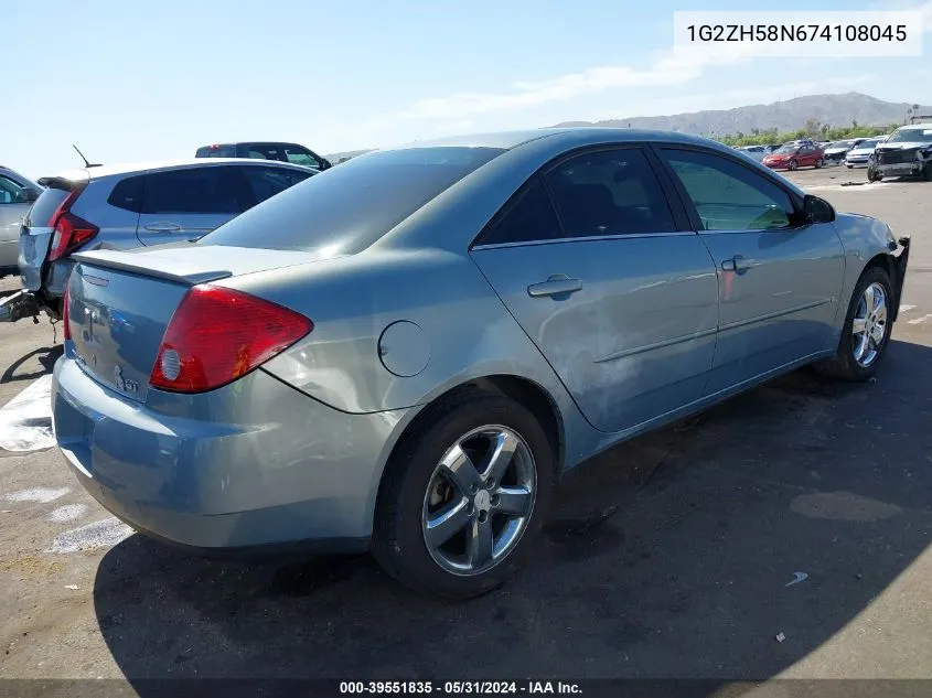 1G2ZH58N674108045 2007 Pontiac G6 Gt