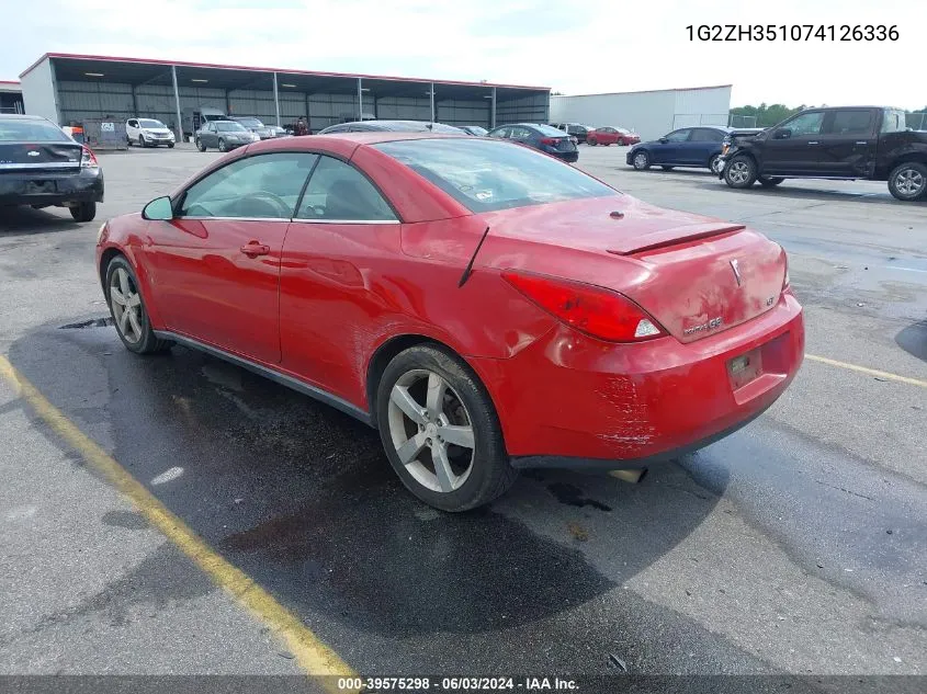 1G2ZH351074126336 2007 Pontiac G6 Gt