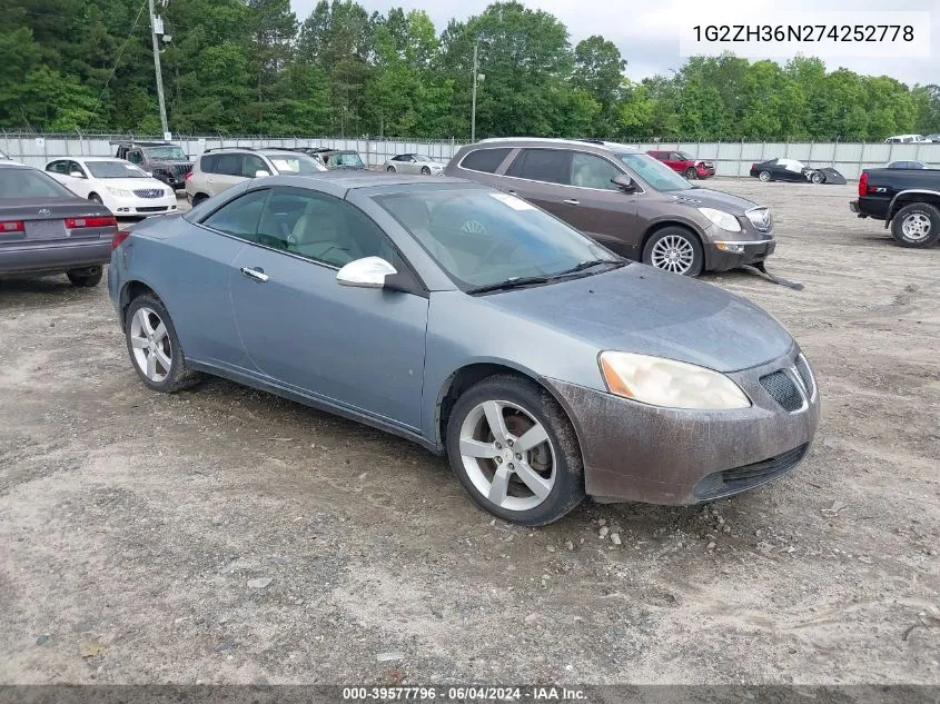 1G2ZH36N274252778 2007 Pontiac G6 Gt