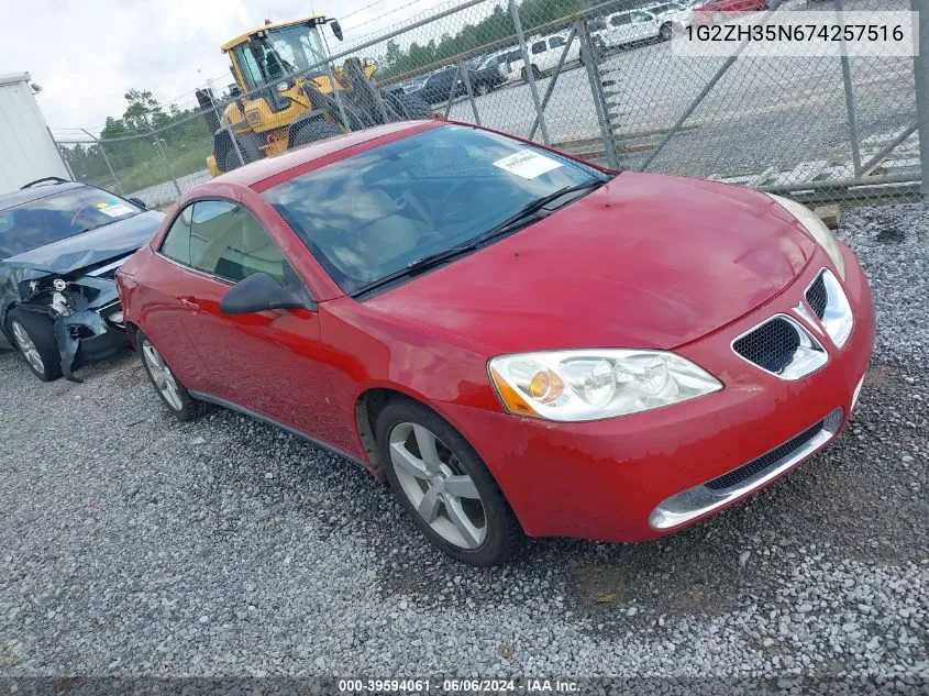 2007 Pontiac G6 Gt VIN: 1G2ZH35N674257516 Lot: 39594061