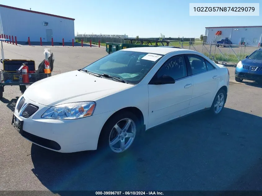 1G2ZG57N874229079 2007 Pontiac G6 Se