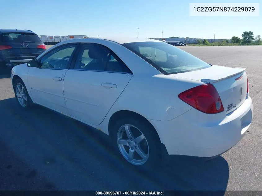 2007 Pontiac G6 Se VIN: 1G2ZG57N874229079 Lot: 39596707