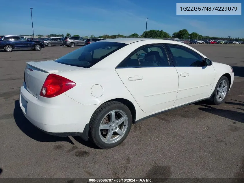 1G2ZG57N874229079 2007 Pontiac G6 Se