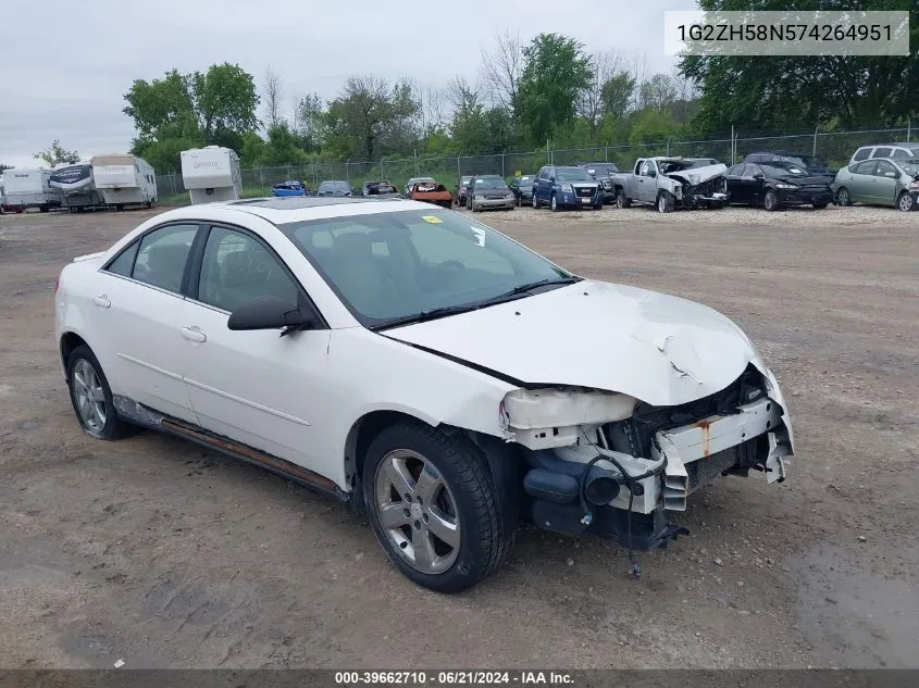 1G2ZH58N574264951 2007 Pontiac G6 Gt