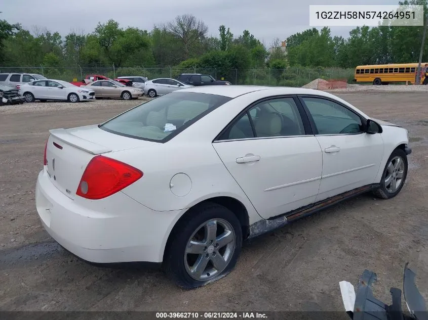 1G2ZH58N574264951 2007 Pontiac G6 Gt