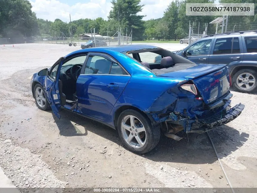 1G2ZG58N774187938 2007 Pontiac G6