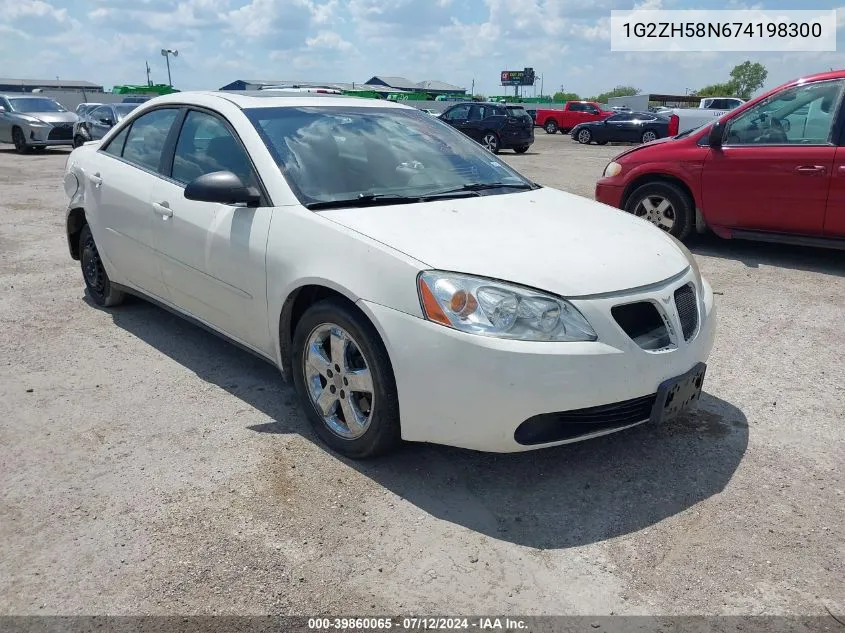 2007 Pontiac G6 Gt VIN: 1G2ZH58N674198300 Lot: 39860065