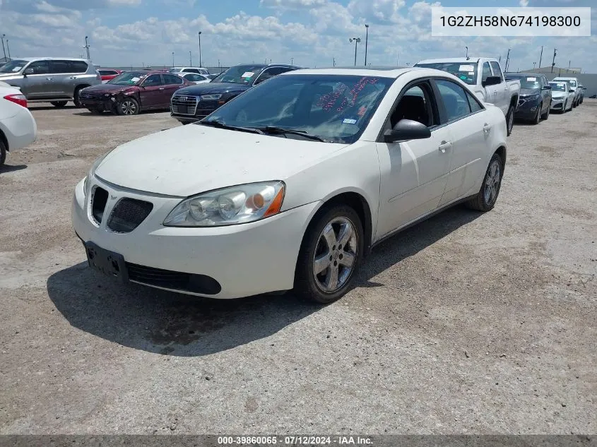 2007 Pontiac G6 Gt VIN: 1G2ZH58N674198300 Lot: 39860065