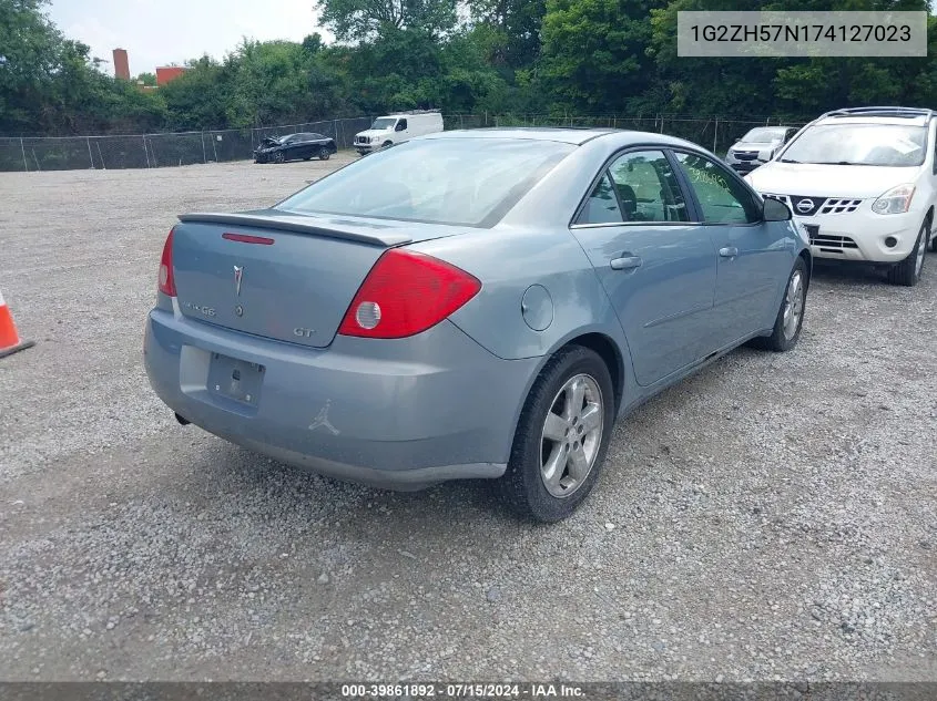 2007 Pontiac G6 Gt VIN: 1G2ZH57N174127023 Lot: 39861892