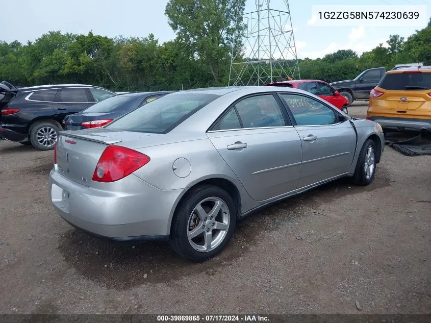 2007 Pontiac G6 VIN: 1G2ZG58N574230639 Lot: 39869865