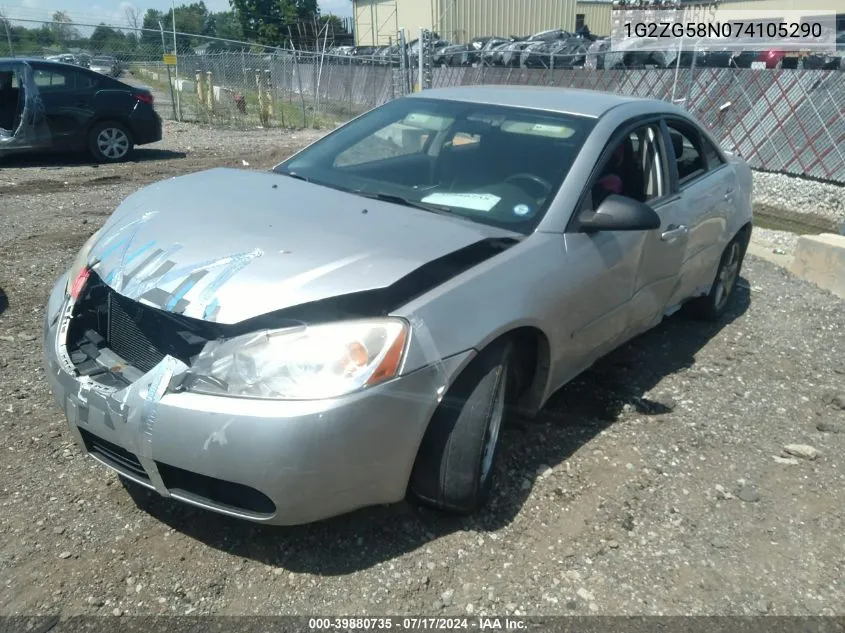 2007 Pontiac G6 VIN: 1G2ZG58N074105290 Lot: 39880735