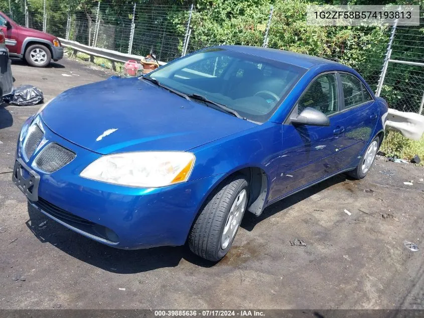 2007 Pontiac G6 Value Leader VIN: 1G2ZF58B574193813 Lot: 39885636