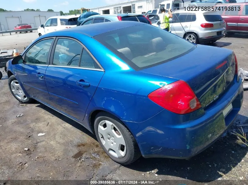 2007 Pontiac G6 Value Leader VIN: 1G2ZF58B574193813 Lot: 39885636