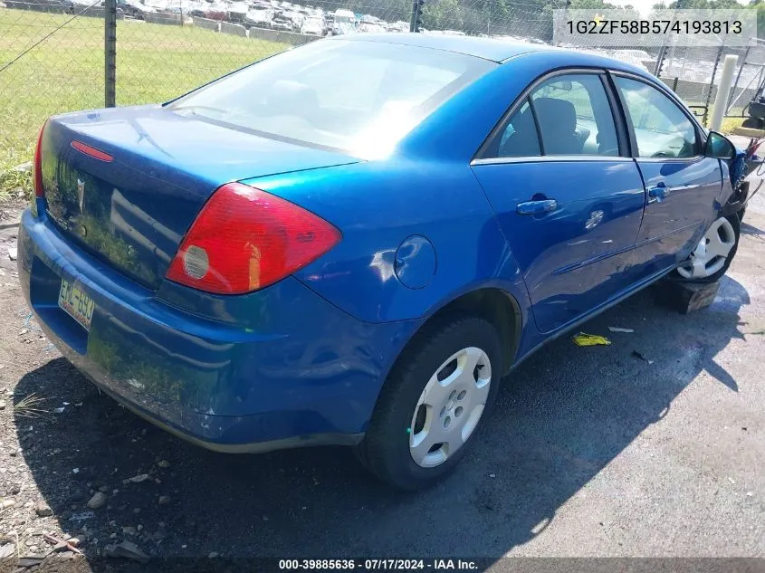 1G2ZF58B574193813 2007 Pontiac G6 Value Leader