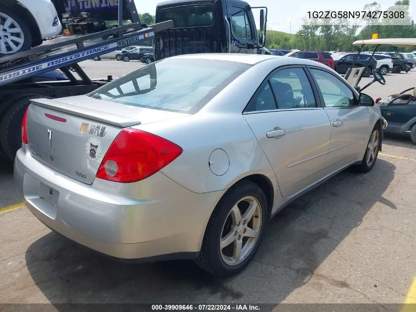 2007 Pontiac G6 VIN: 1G2ZG58N974275308 Lot: 39909646