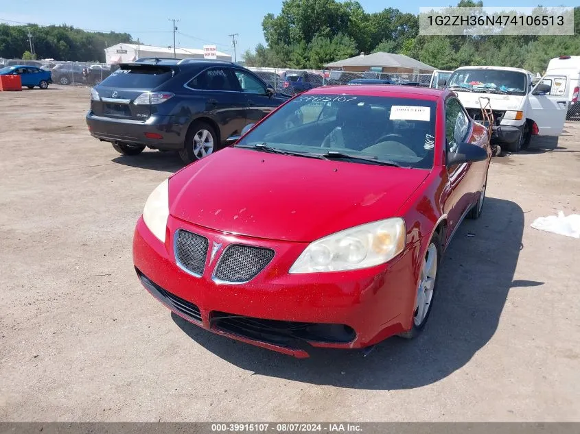 2007 Pontiac G6 Gt VIN: 1G2ZH36N474106513 Lot: 39915107