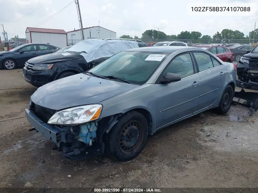 1G2ZF58B374107088 2007 Pontiac G6 Value Leader