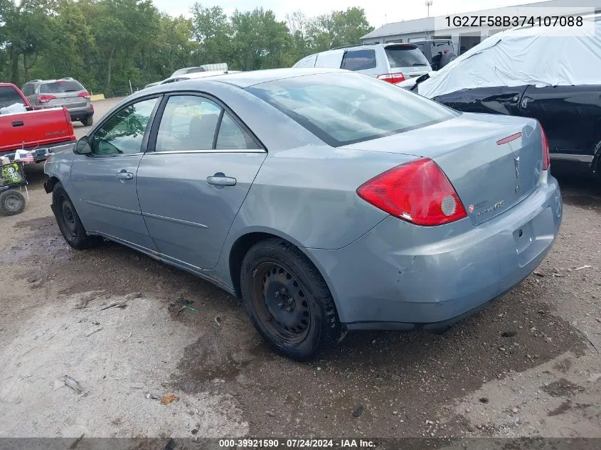 1G2ZF58B374107088 2007 Pontiac G6 Value Leader