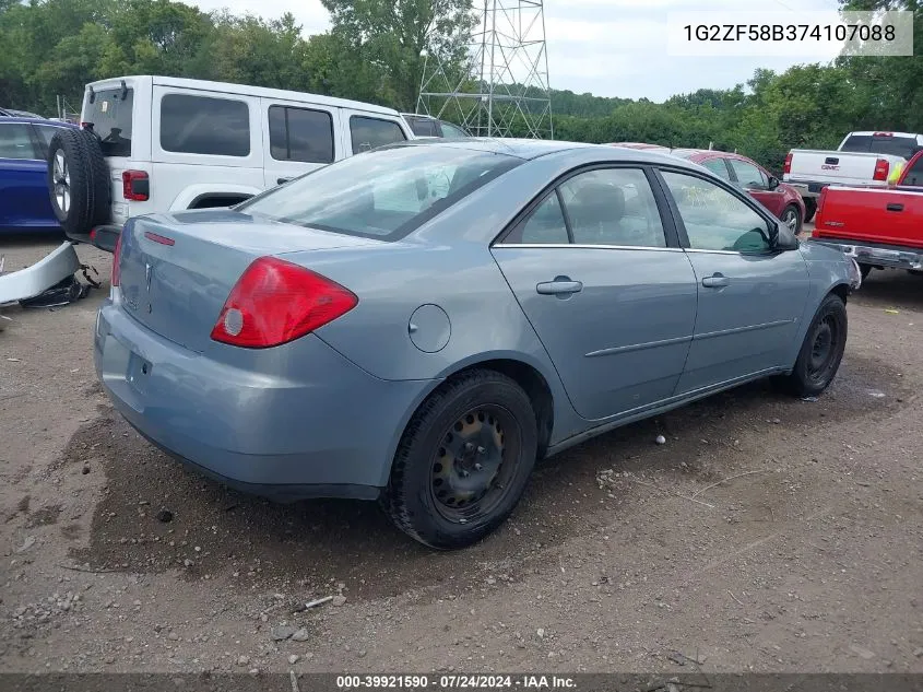 1G2ZF58B374107088 2007 Pontiac G6 Value Leader