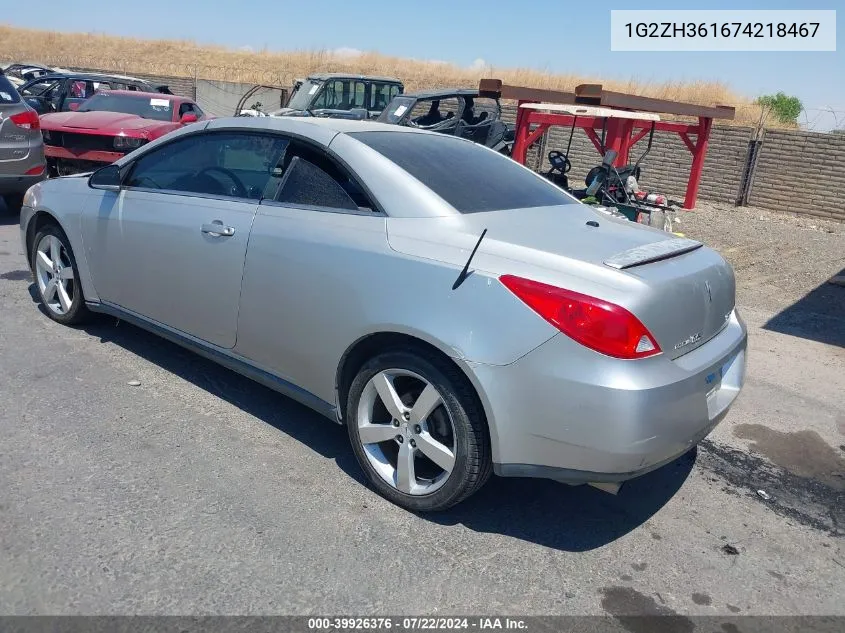 1G2ZH361674218467 2007 Pontiac G6 Gt