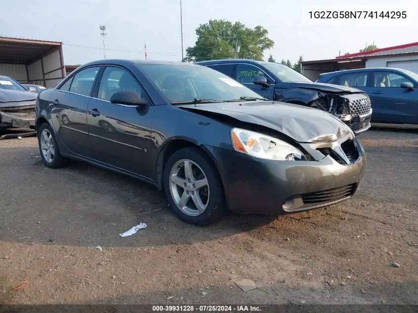 1G2ZG58N774144295 2007 Pontiac G6