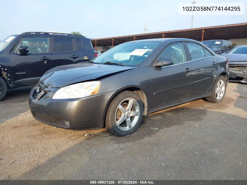 2007 Pontiac G6 VIN: 1G2ZG58N774144295 Lot: 39931228