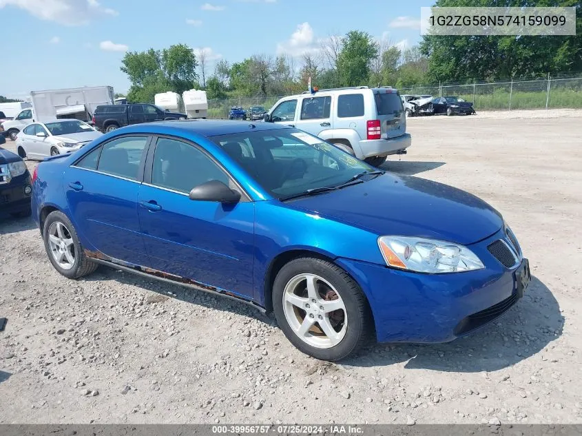 1G2ZG58N574159099 2007 Pontiac G6