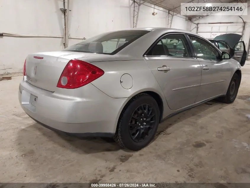 2007 Pontiac G6 Value Leader VIN: 1G2ZF58B274254146 Lot: 39958426