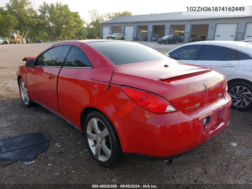 1G2ZH361874162449 2007 Pontiac G6 Gt