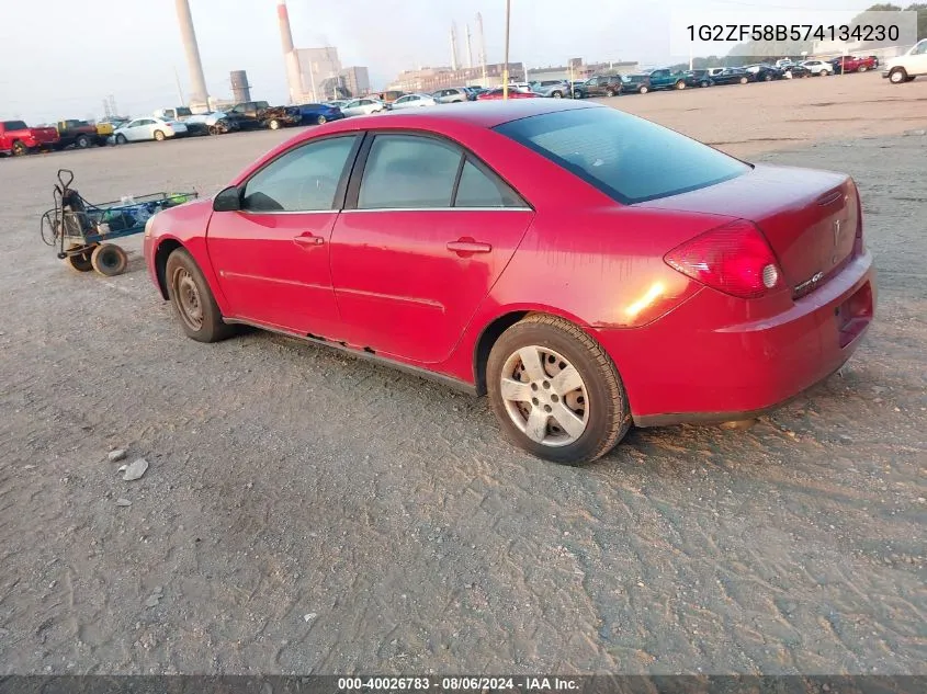 2007 Pontiac G6 Value Leader VIN: 1G2ZF58B574134230 Lot: 40026783