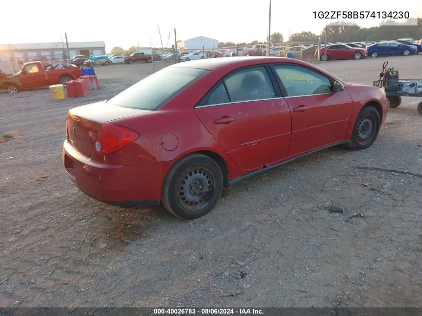 2007 Pontiac G6 Value Leader VIN: 1G2ZF58B574134230 Lot: 40026783